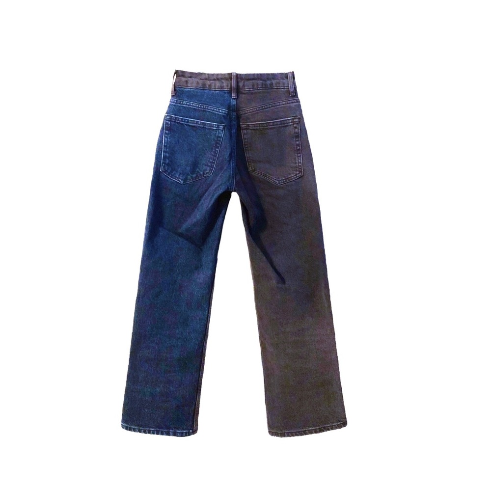Topshop Color Block Straight Leg Crop Jeans - Picture 2 of 4